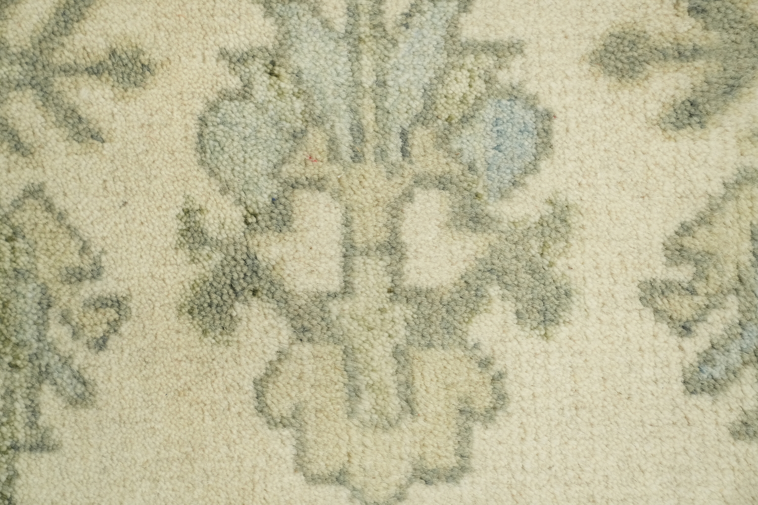 Cream and Green Traditional Oushak Living Room Rug 8'x10'