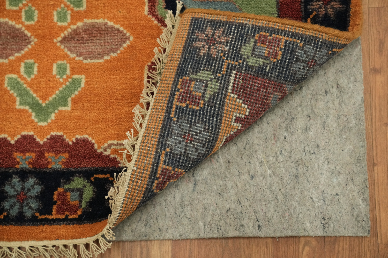 Exquisite Traditional Design Hand-Knotted Wool Rug in Warm Orange Tones 9' x 12'