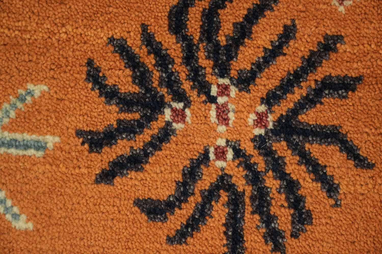 Exquisite Traditional Design Hand-Knotted Wool Rug in Warm Orange Tones 9' x 12'