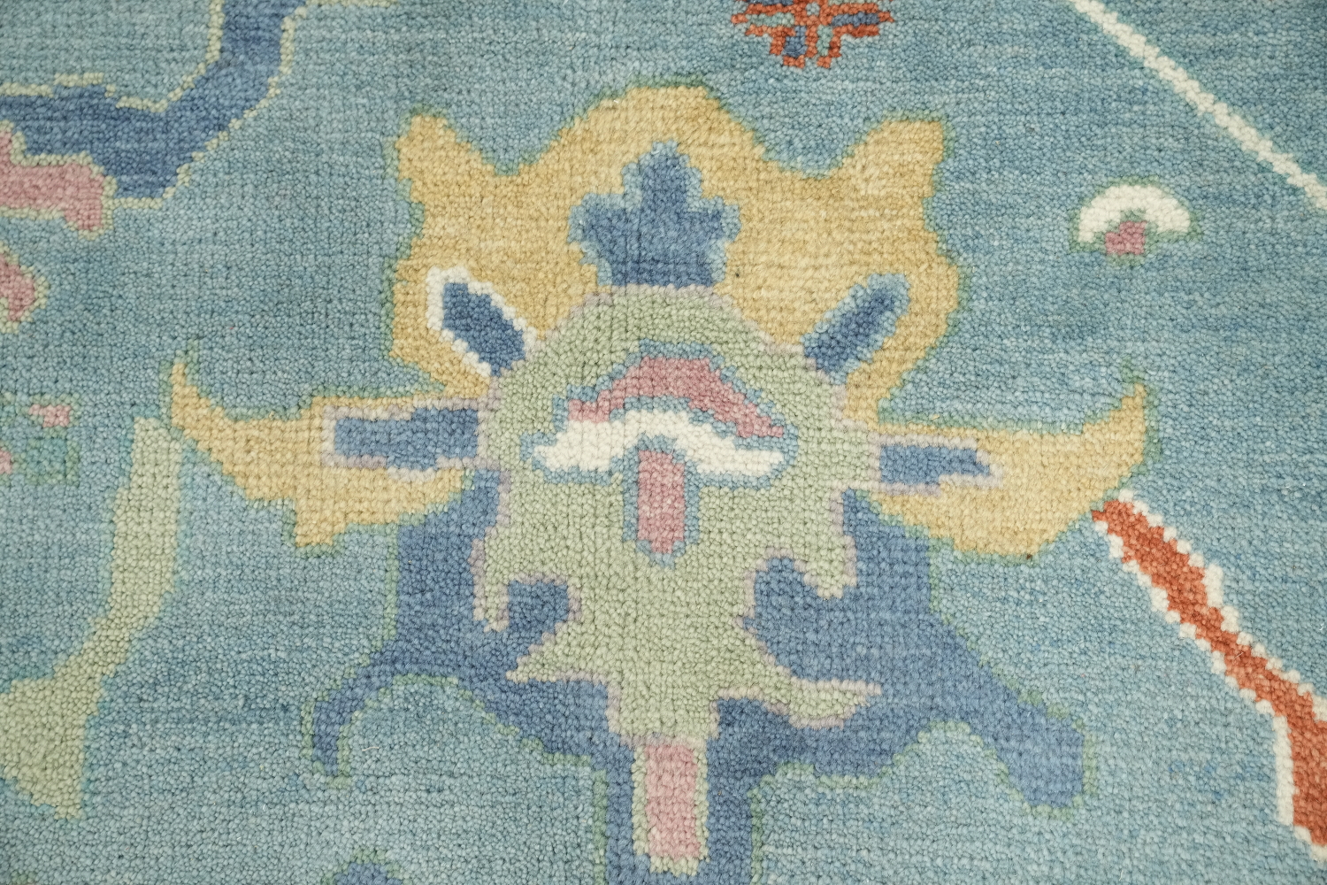 Pastel Blue Traditional Oushak Hand Made Area Rug 8x10