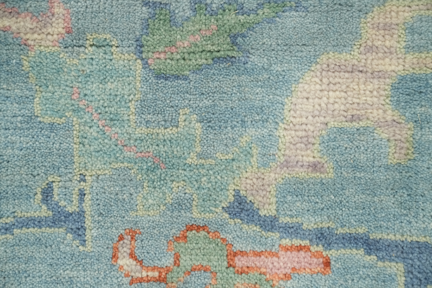 Pastel Blue Traditional Oushak Hand Made Area Rug 8x10