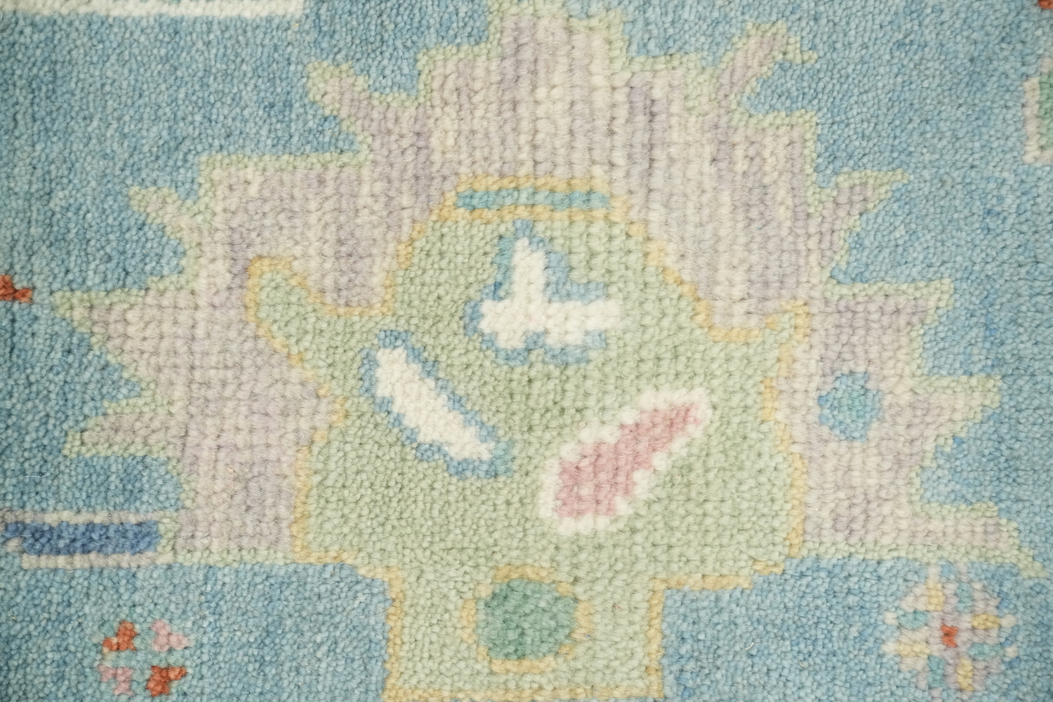 Pastel Blue Traditional Oushak Hand Made Area Rug 8x10