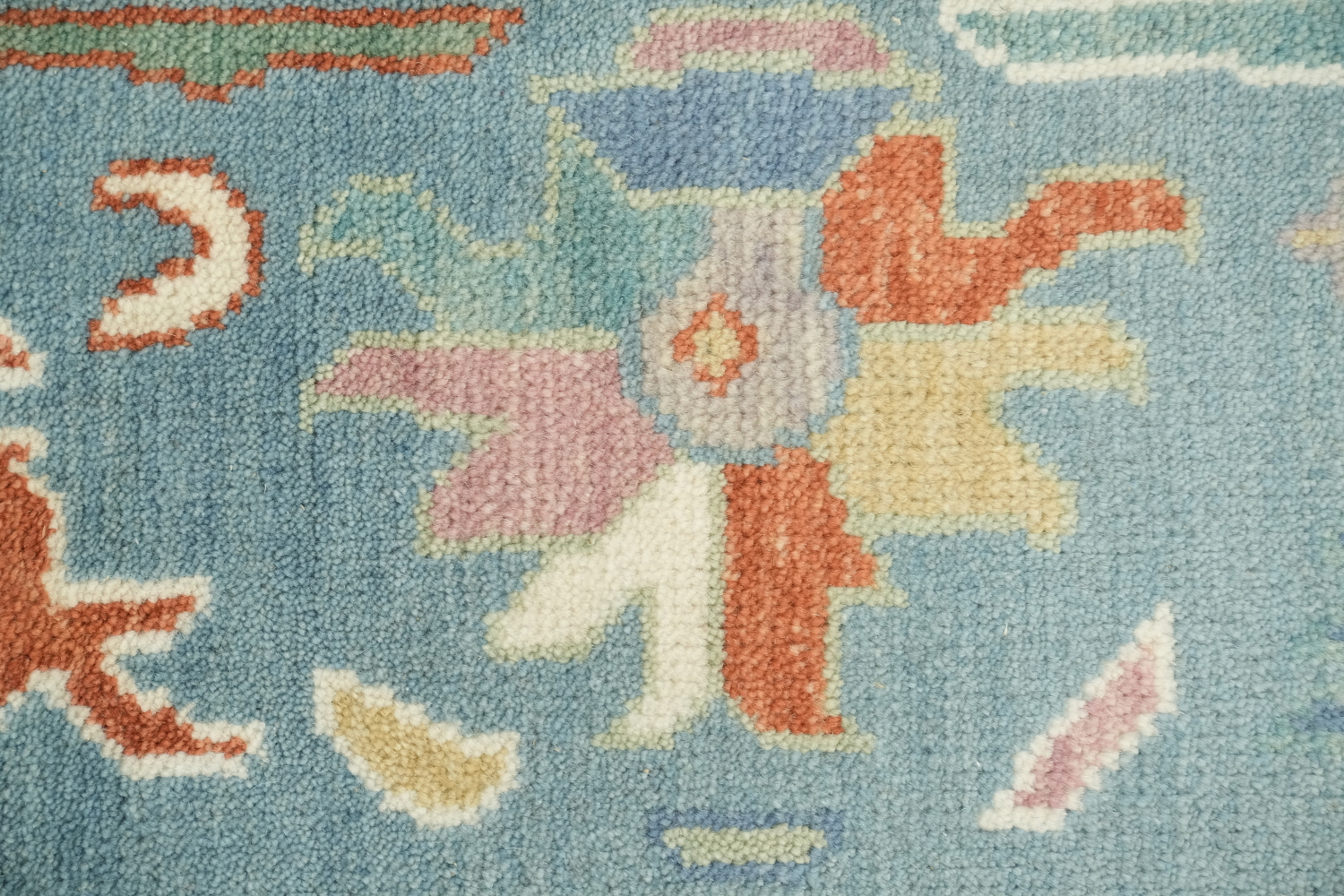 Pastel Blue Traditional Oushak Hand Made Area Rug 8x10