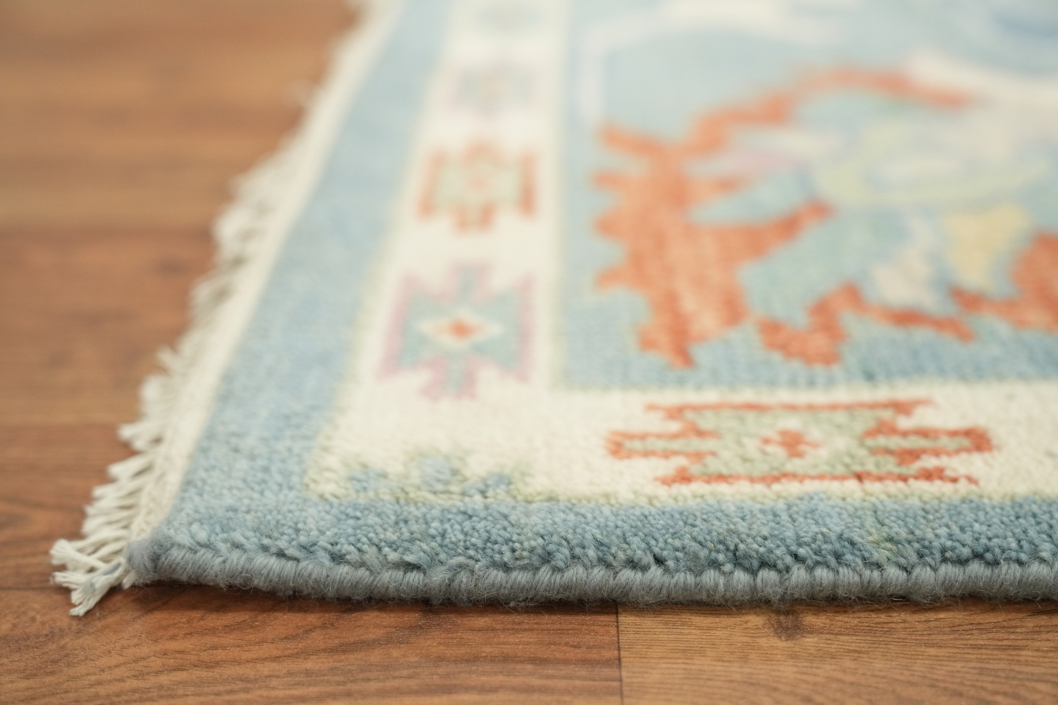 Pastel Blue Traditional Oushak Hand Made Area Rug 8x10