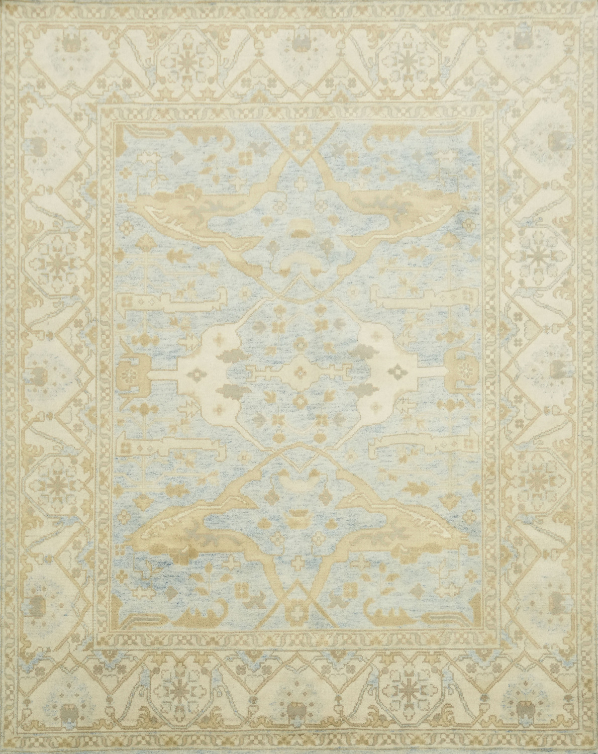 Light Blue Traditional Oushak Hand Made Area Rug 8x10