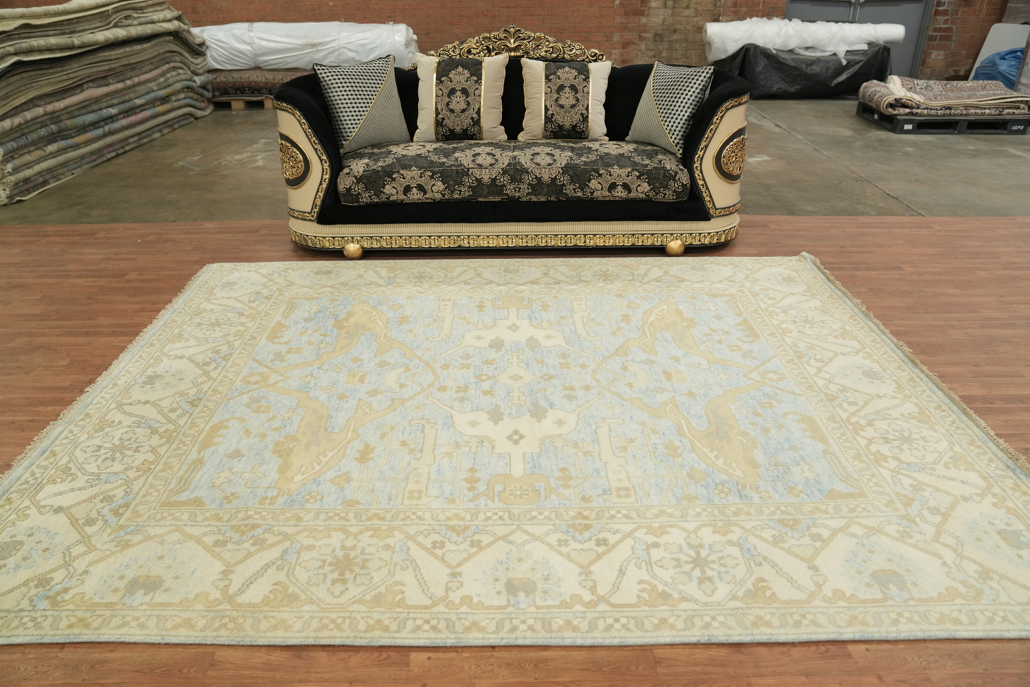 Light Blue Traditional Oushak Hand Made Area Rug 8x10