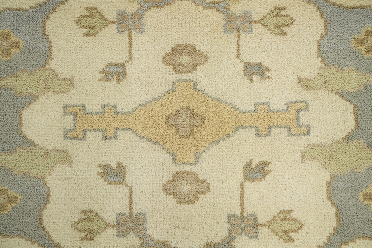 Beige and Blue Traditional Oushak Hand Made Area Rug 8x10