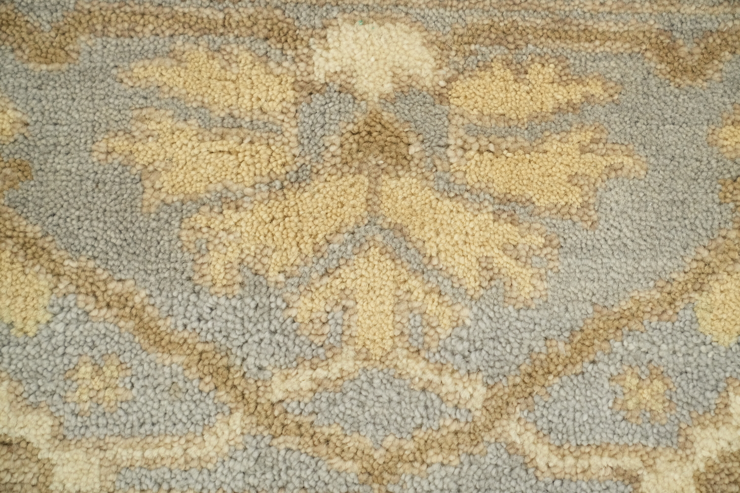 Beige and Blue Traditional Oushak Hand Made Area Rug 8x10