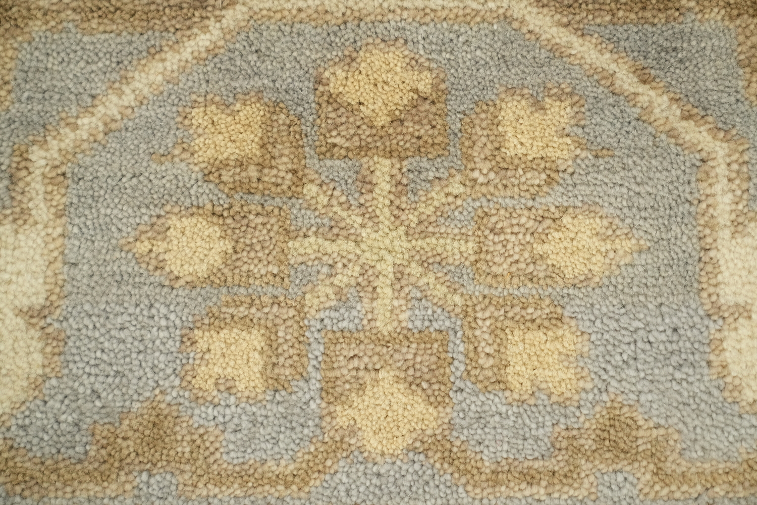 Beige and Blue Traditional Oushak Hand Made Area Rug 8x10