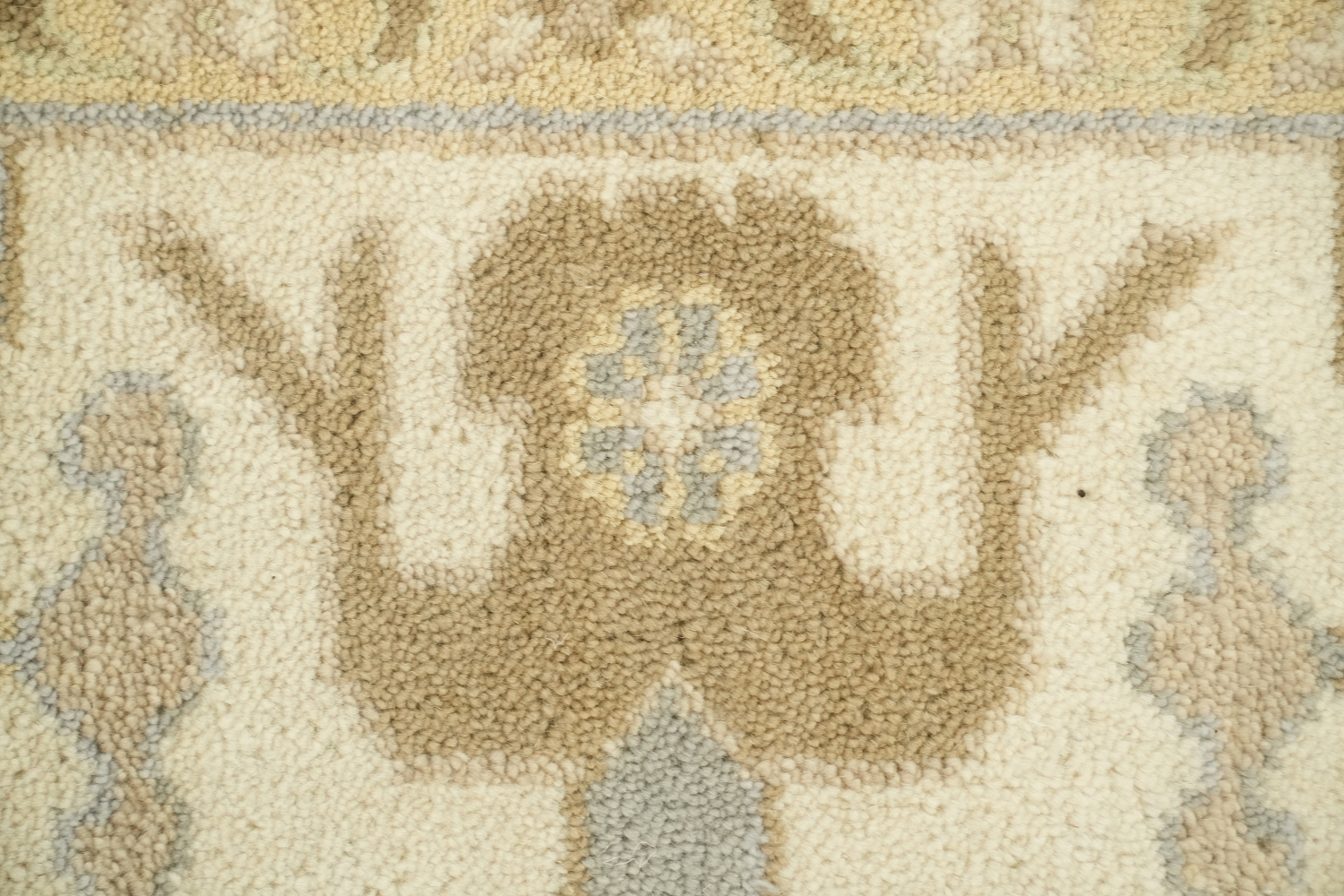 Beige and Blue Traditional Oushak Hand Made Area Rug 8x10