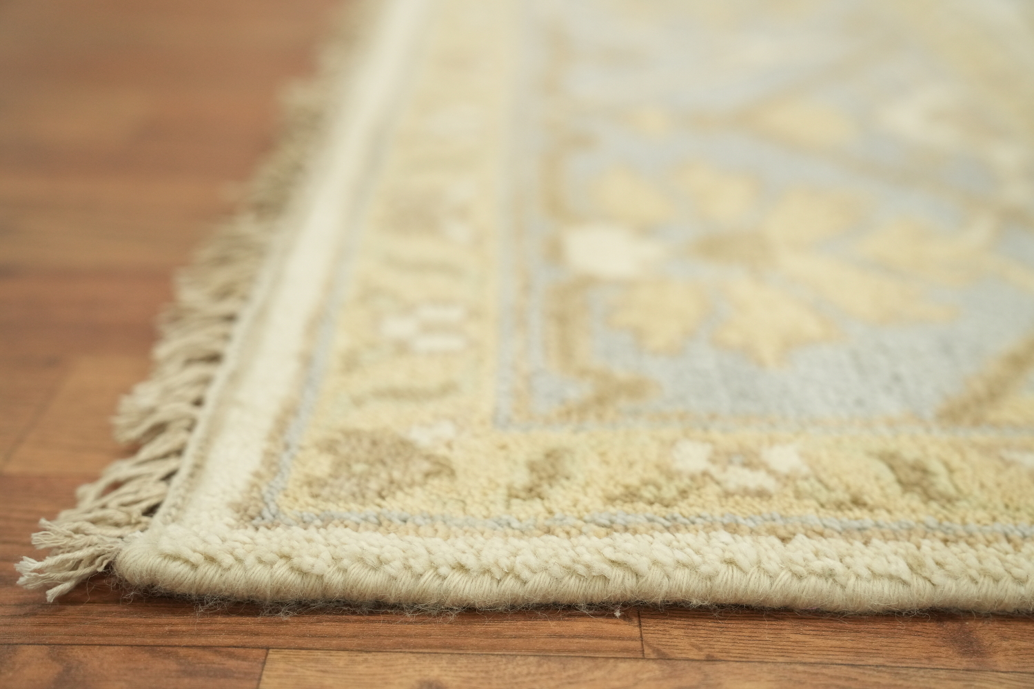 Beige and Blue Traditional Oushak Hand Made Area Rug 8x10