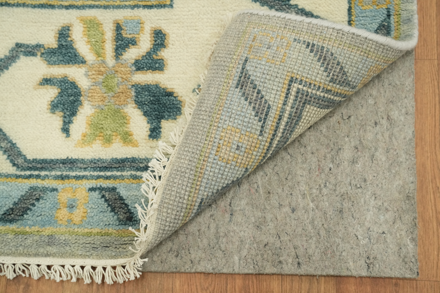 Colorful Botanical Grey Oushak Area Rug with Intricate Floral Patterns 9' x 12'