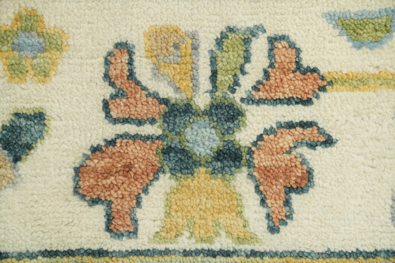 Colorful Botanical Grey Oushak Area Rug with Intricate Floral Patterns 9' x 12'