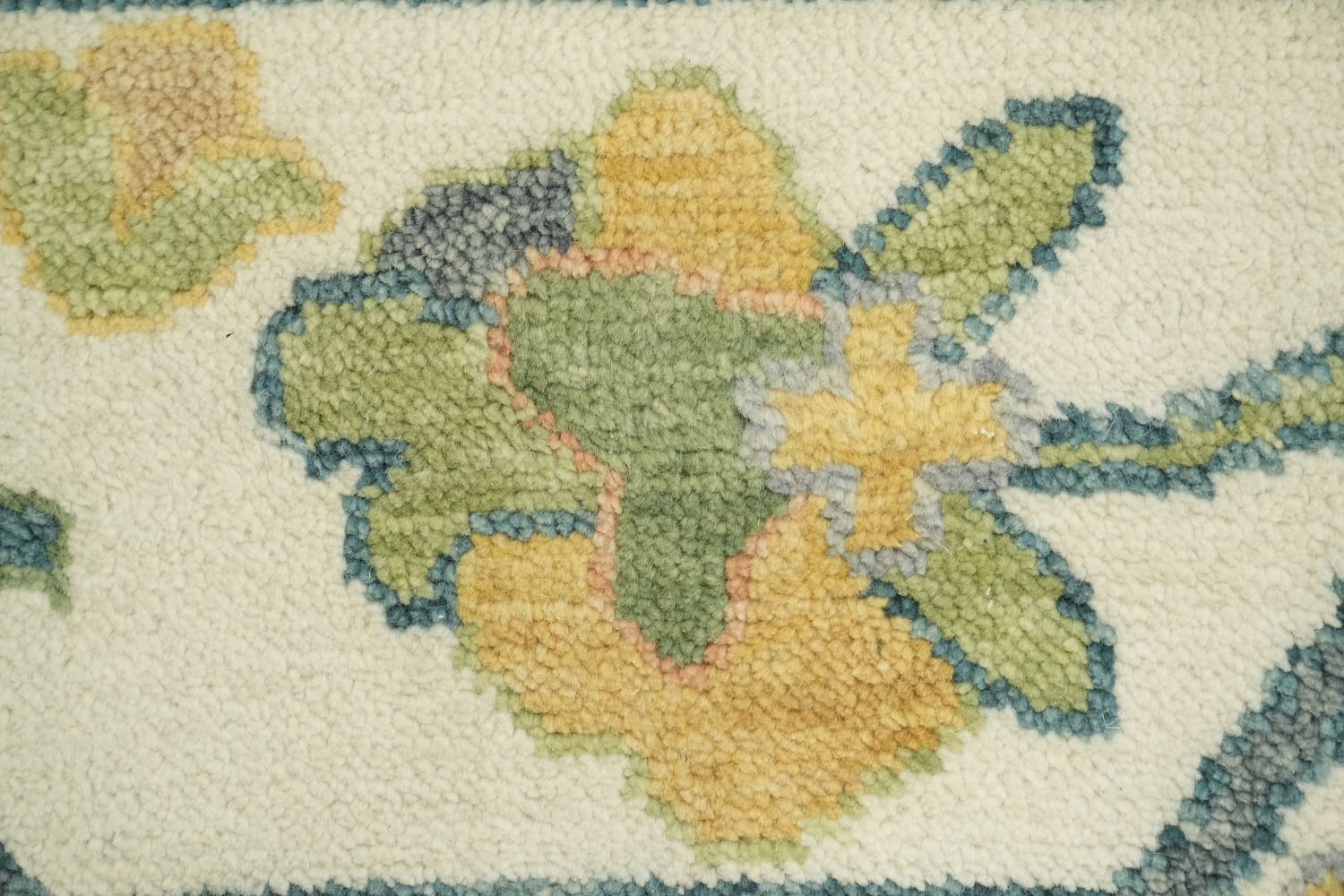 Colorful Botanical Grey Oushak Area Rug with Intricate Floral Patterns 9' x 12'