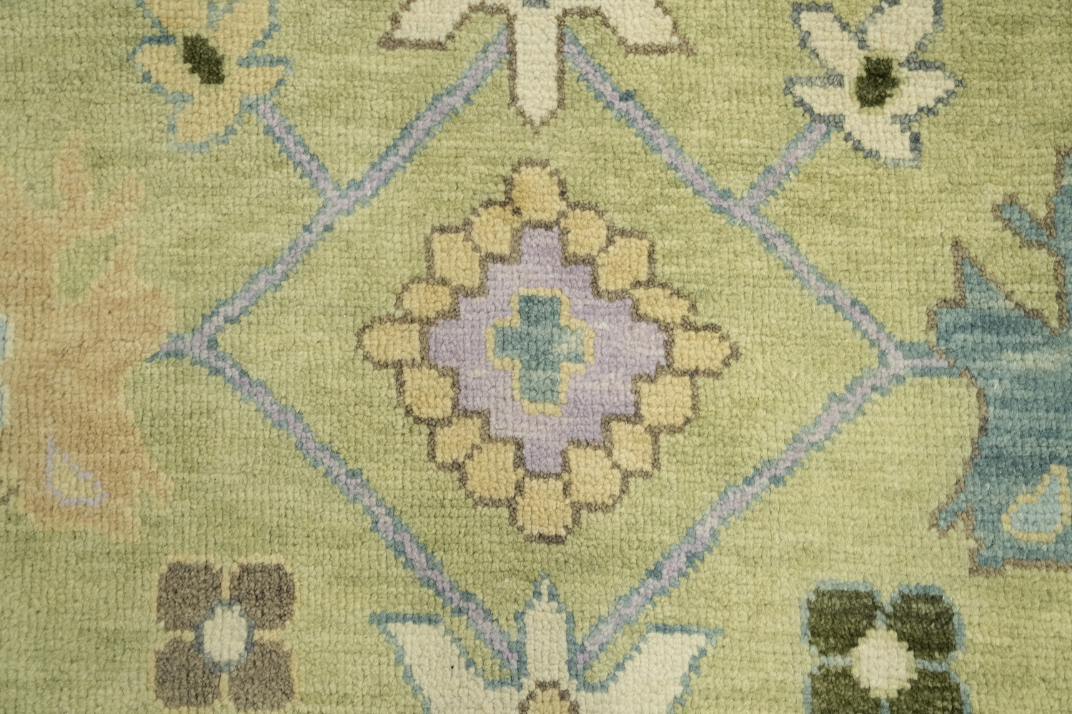 Sage Green Traditional Oushak Hand Made Area Rug 9x12