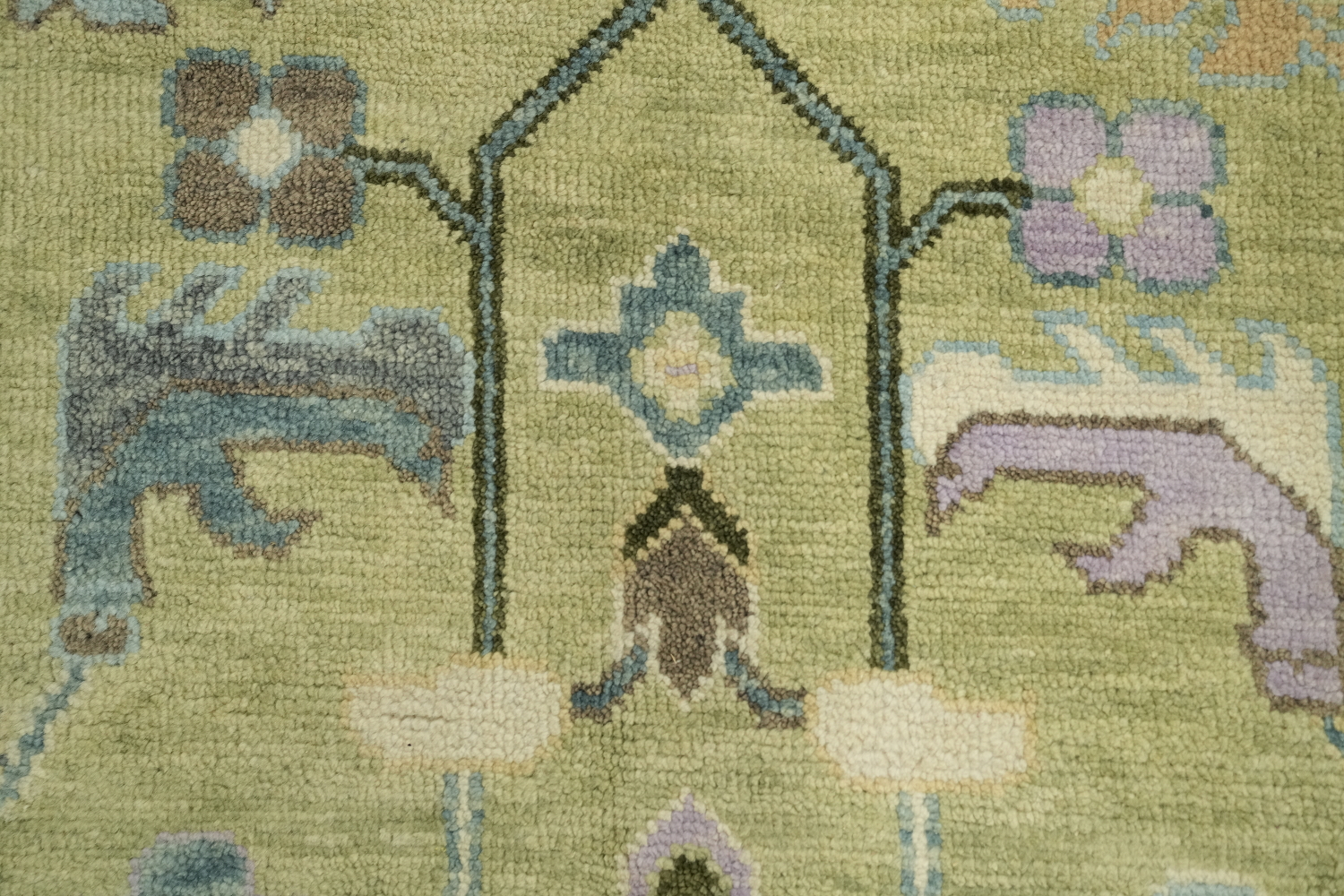 Sage Green Traditional Oushak Hand Made Area Rug 9x12