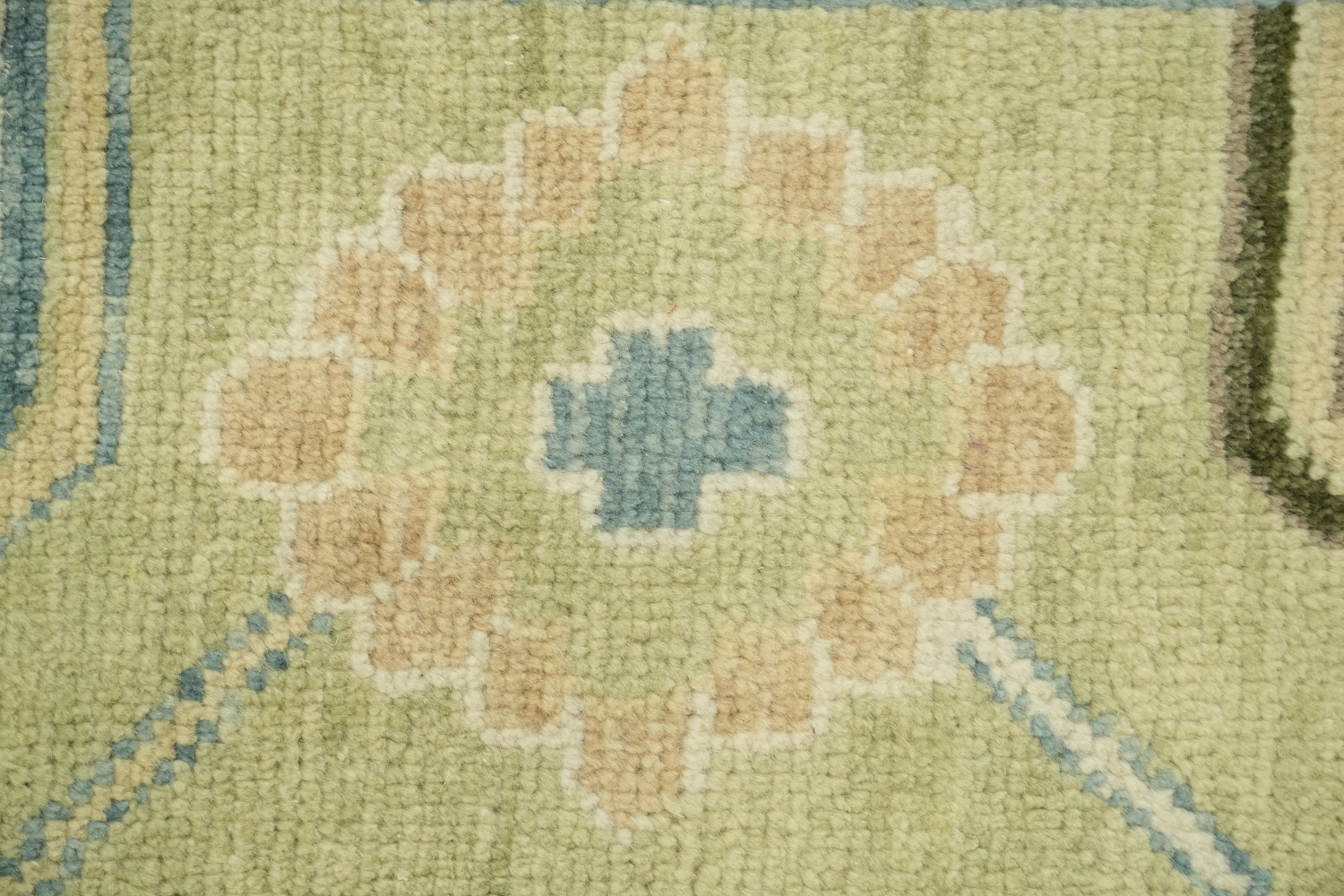 Sage Green Traditional Oushak Hand Made Area Rug 9x12