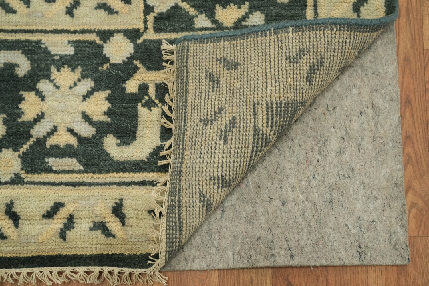 Dark Teal and Beige Traditional Oushak Hand Made Area Rug 9x12