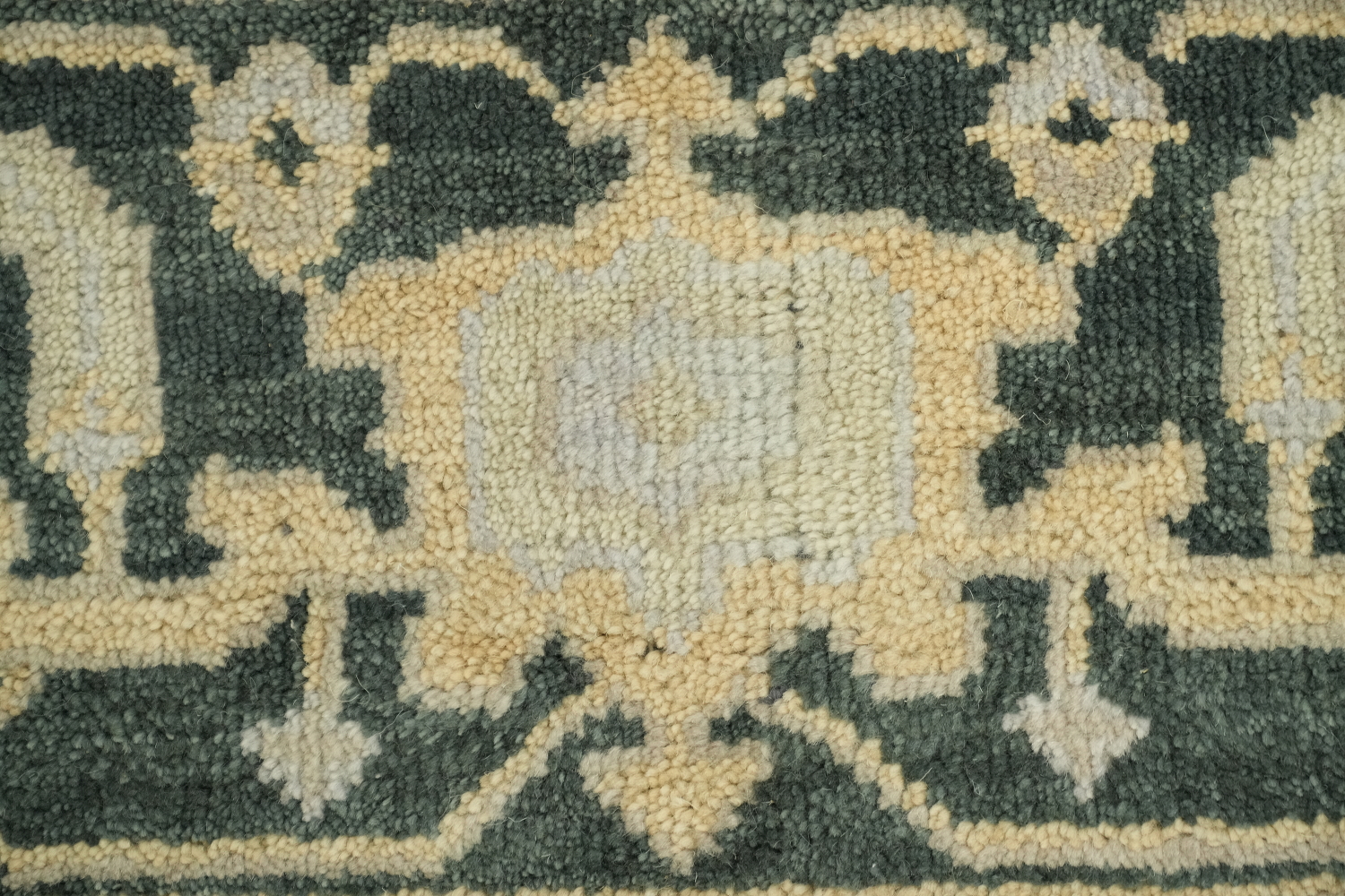 Dark Teal and Beige Traditional Oushak Hand Made Area Rug 9x12