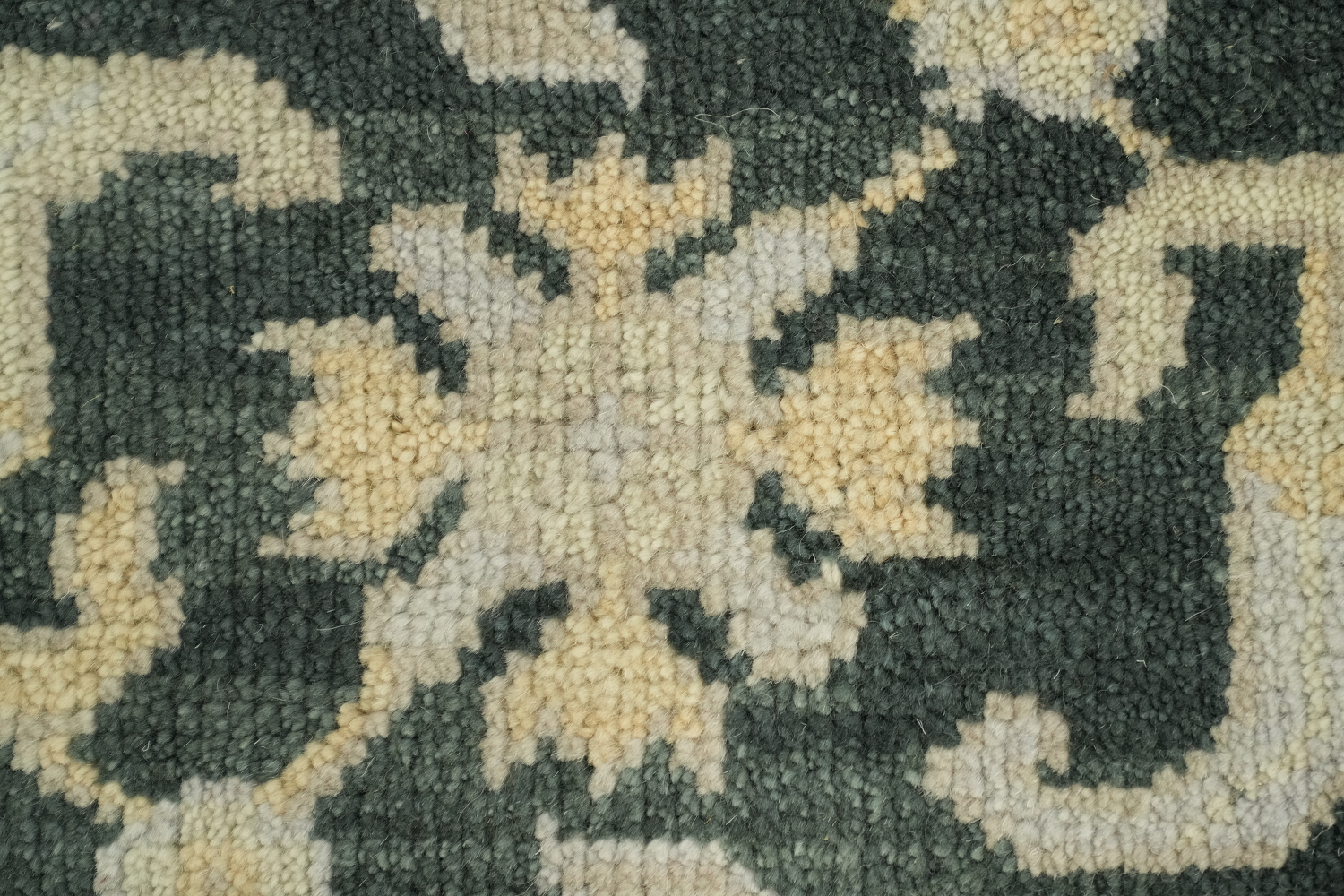 Dark Teal and Beige Traditional Oushak Hand Made Area Rug 9x12
