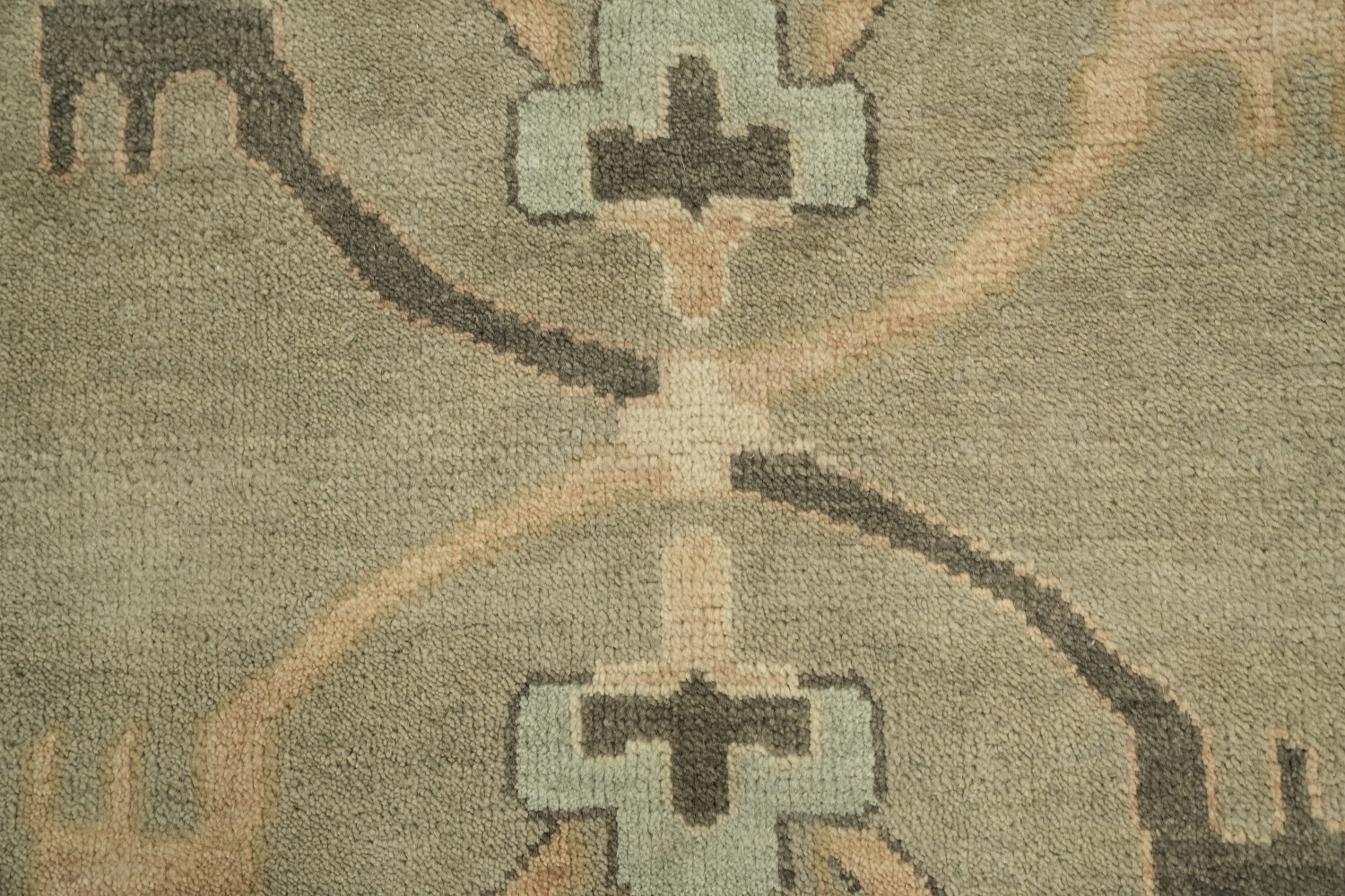 Green and Blue Traditional Oushak Hand-Knotted Wool Area Rug 9x12
