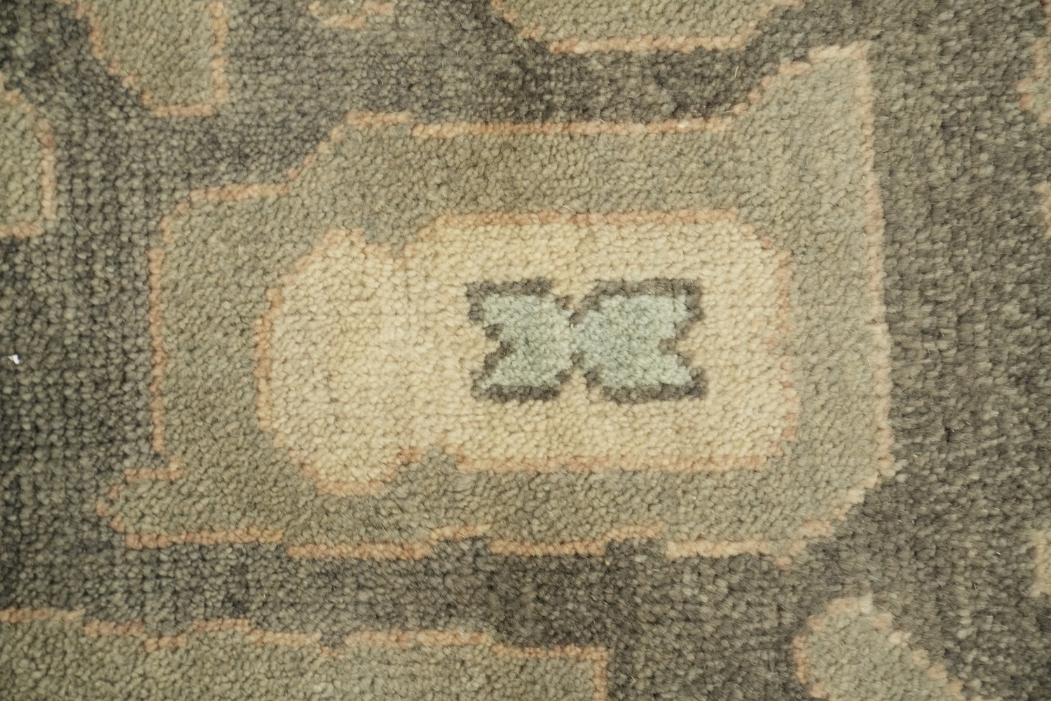 Green and Blue Traditional Oushak Hand-Knotted Wool Area Rug 9x12
