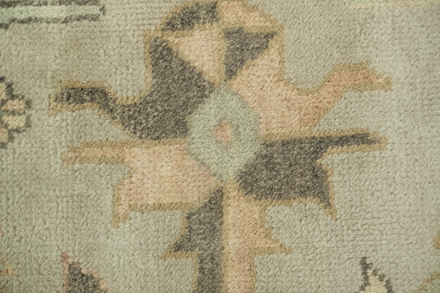 Green and Blue Traditional Oushak Hand-Knotted Wool Area Rug 9x12