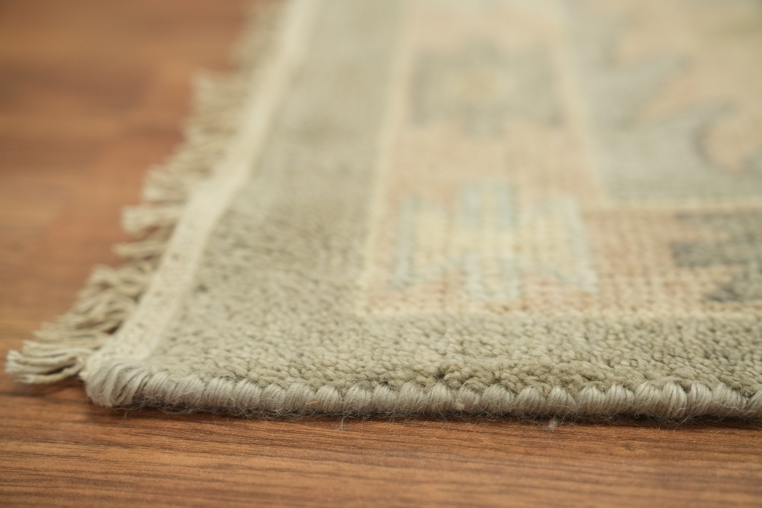 Green and Blue Traditional Oushak Hand-Knotted Wool Area Rug 9x12