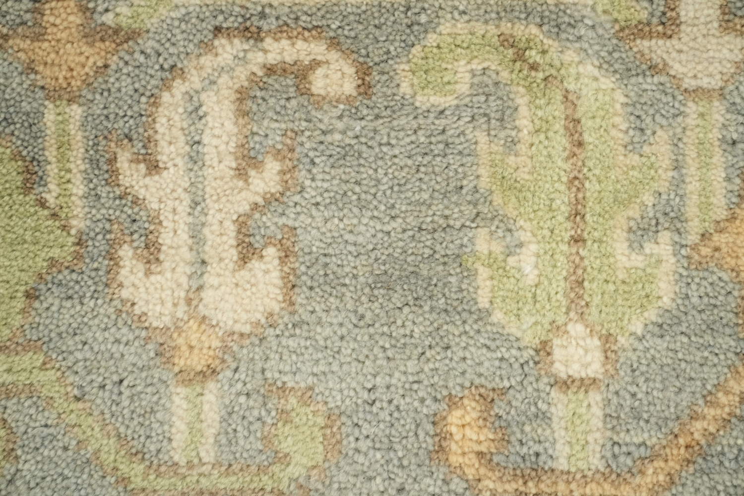 8x10 All-Over Beige and Blue Oushak Indian Rug with Soft Pastel Tones