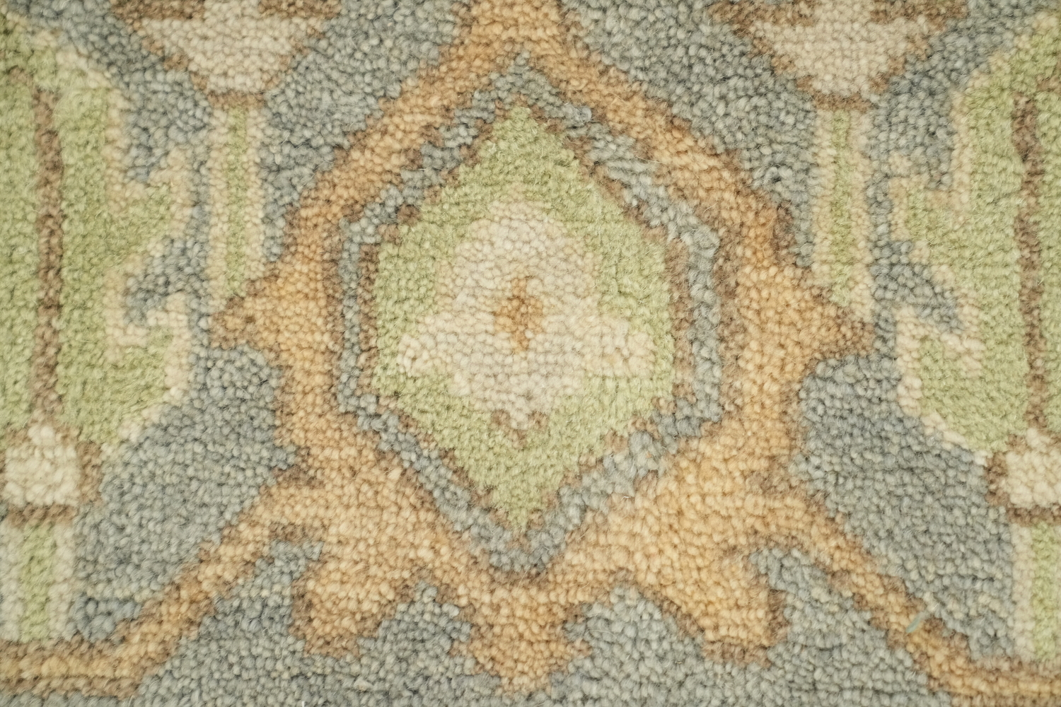 8x10 All-Over Beige and Blue Oushak Indian Rug with Soft Pastel Tones