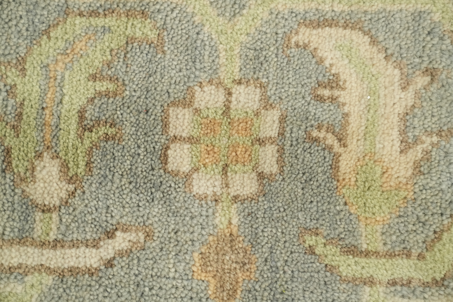 8x10 All-Over Beige and Blue Oushak Indian Rug with Soft Pastel Tones