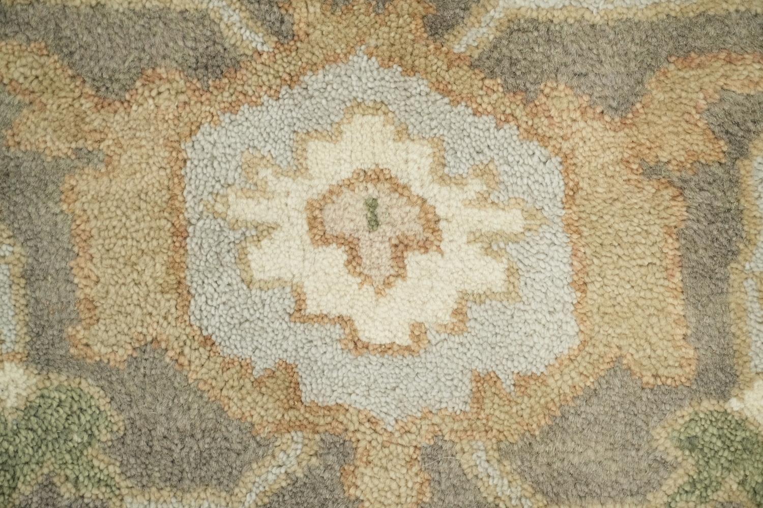Pale Green Traditional Oushak Hand Made Area Rug 9x12