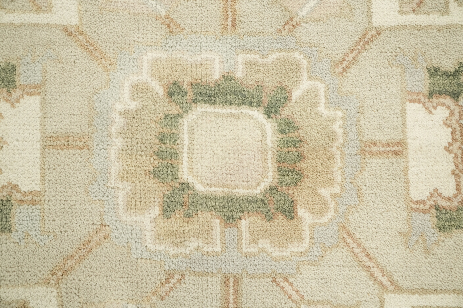 Pale Green Traditional Oushak Hand Made Area Rug 9x12