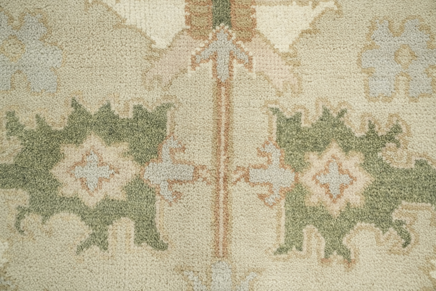 Pale Green Traditional Oushak Hand Made Area Rug 9x12