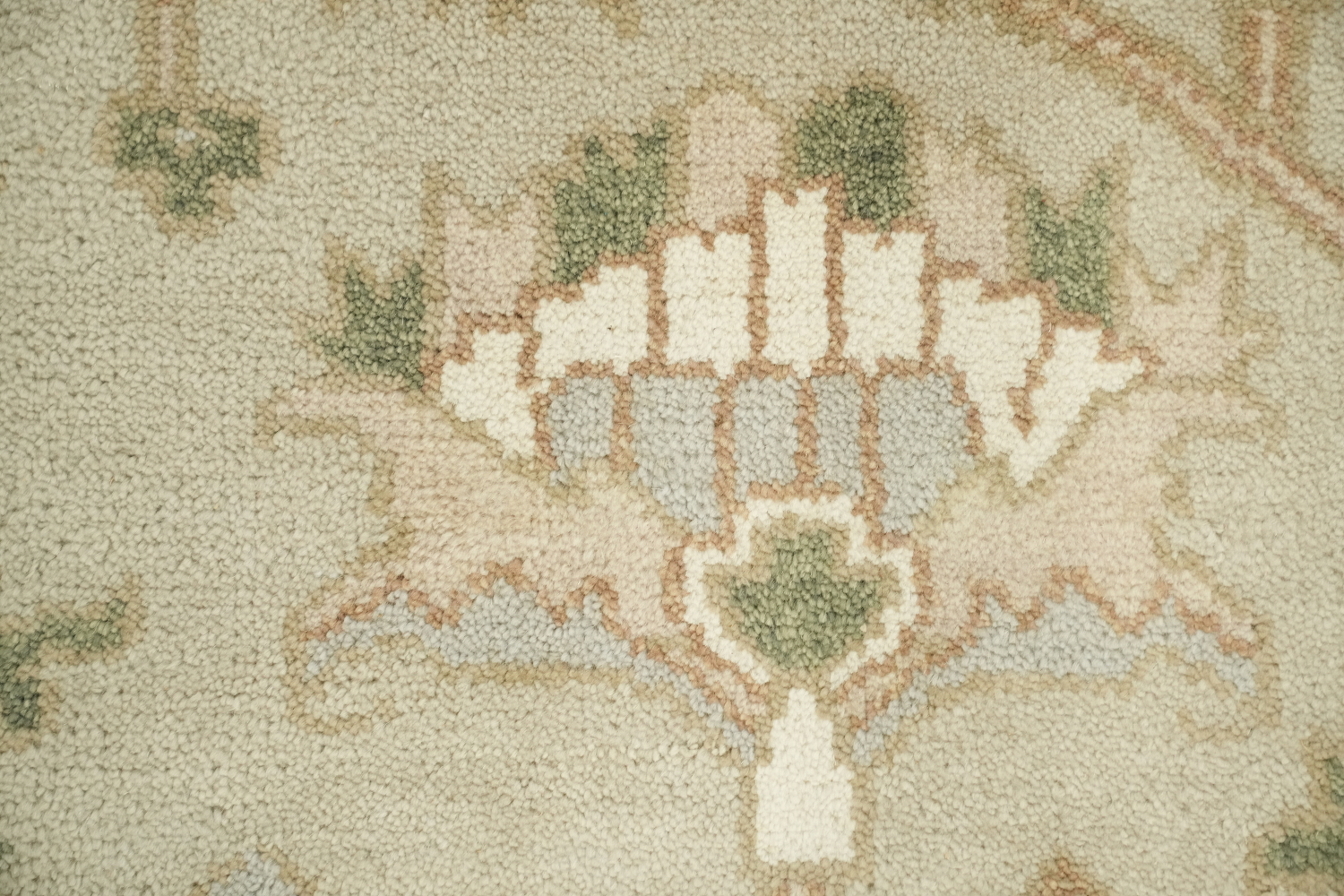 Pale Green Traditional Oushak Hand Made Area Rug 9x12