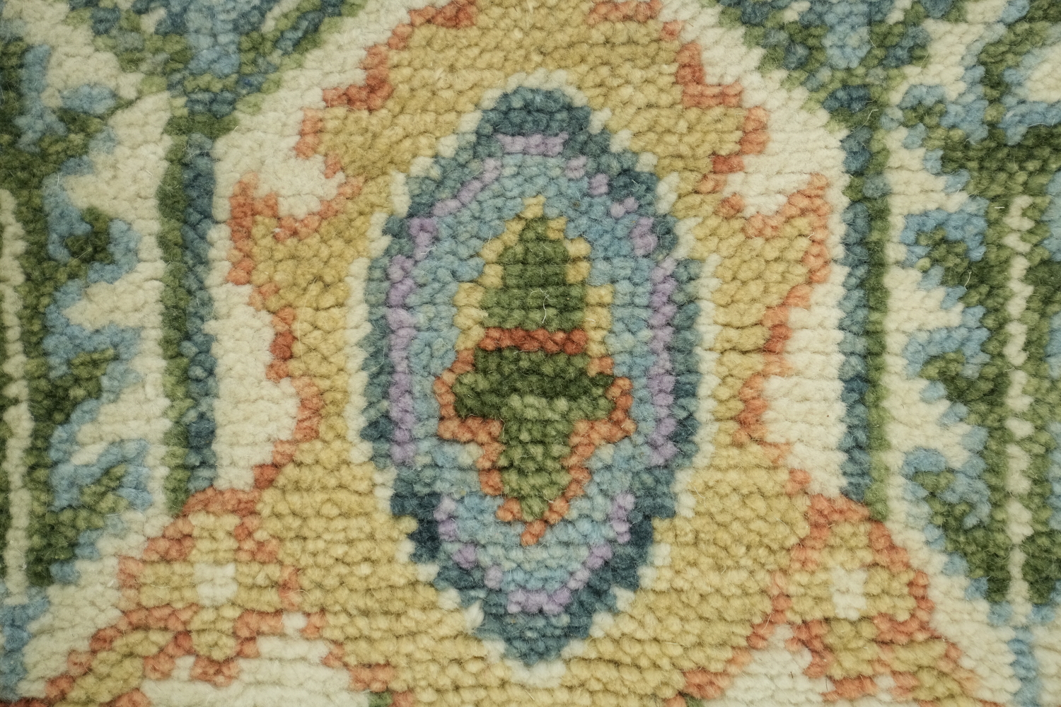Luxurious Handmade Oushak Wool Rug with Pastel Colors