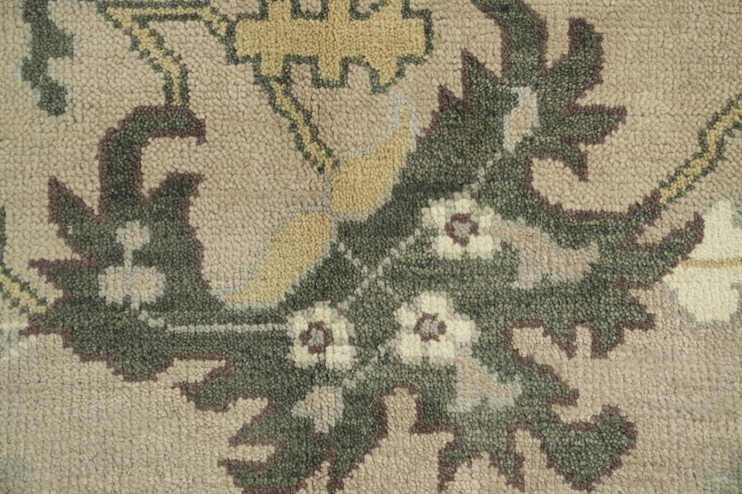 Vintage-Inspired Green and Beige Rug with Classic Floral Motifs 9x12