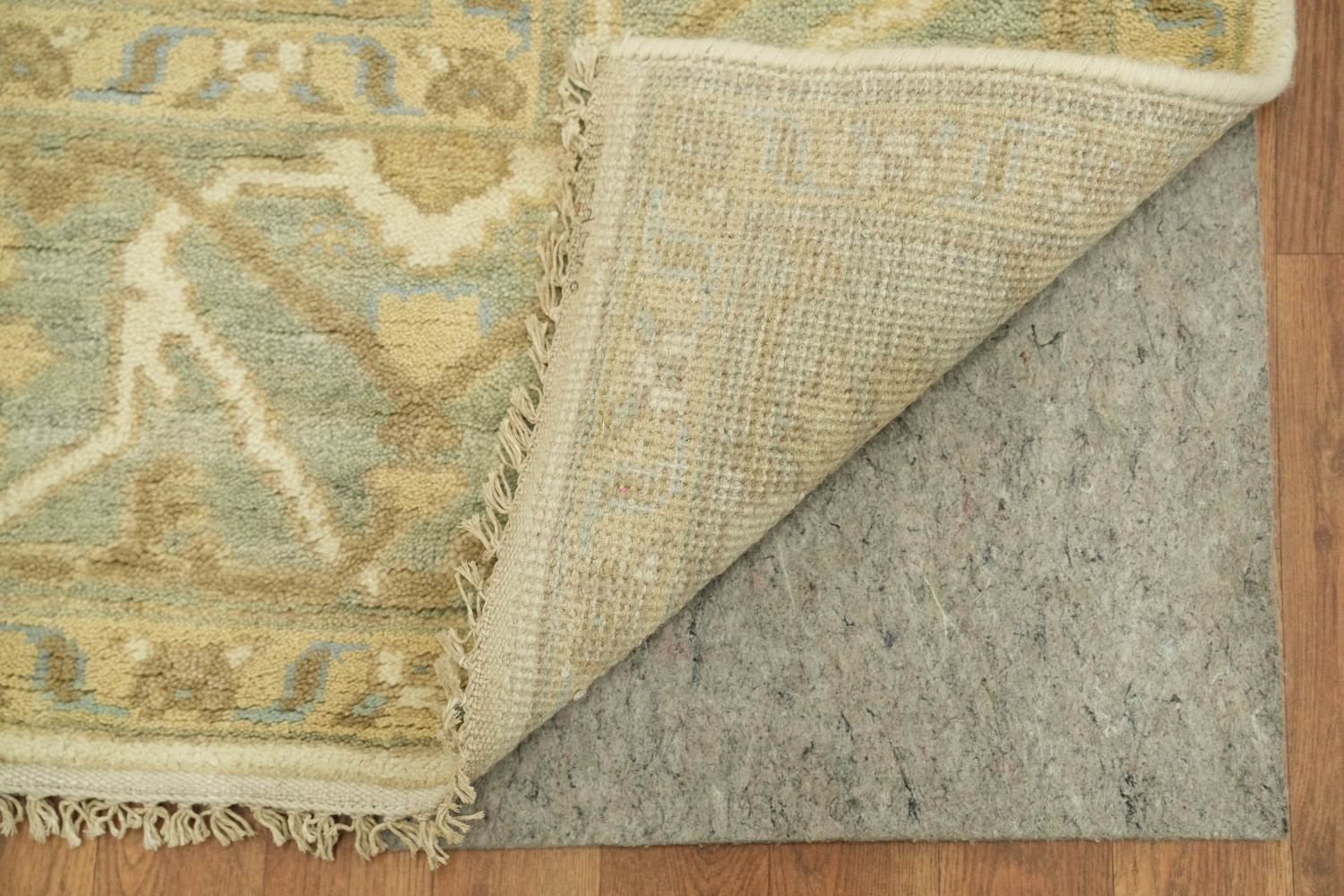 Hand-Knotted 8x10 Traditional Oushak Wool Rug - Beige & Cream