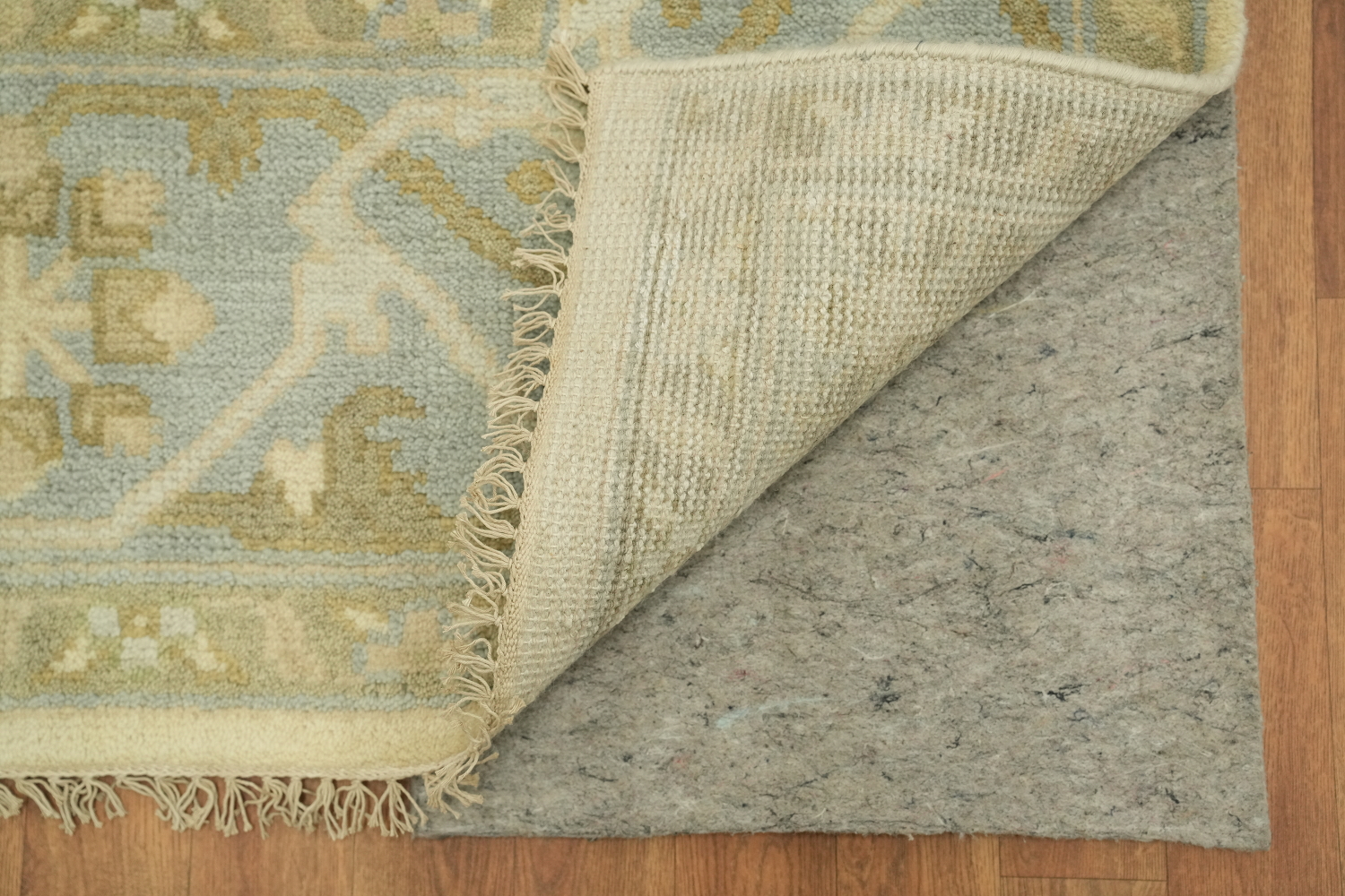 8x10 Hand-Made Oushak Rug - Traditional Geometric Design in Muted Earth Tones