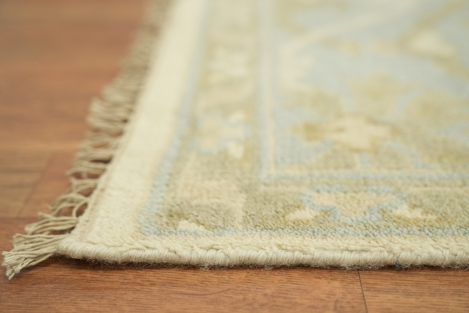 8x10 Hand-Made Oushak Rug - Traditional Geometric Design in Muted Earth Tones