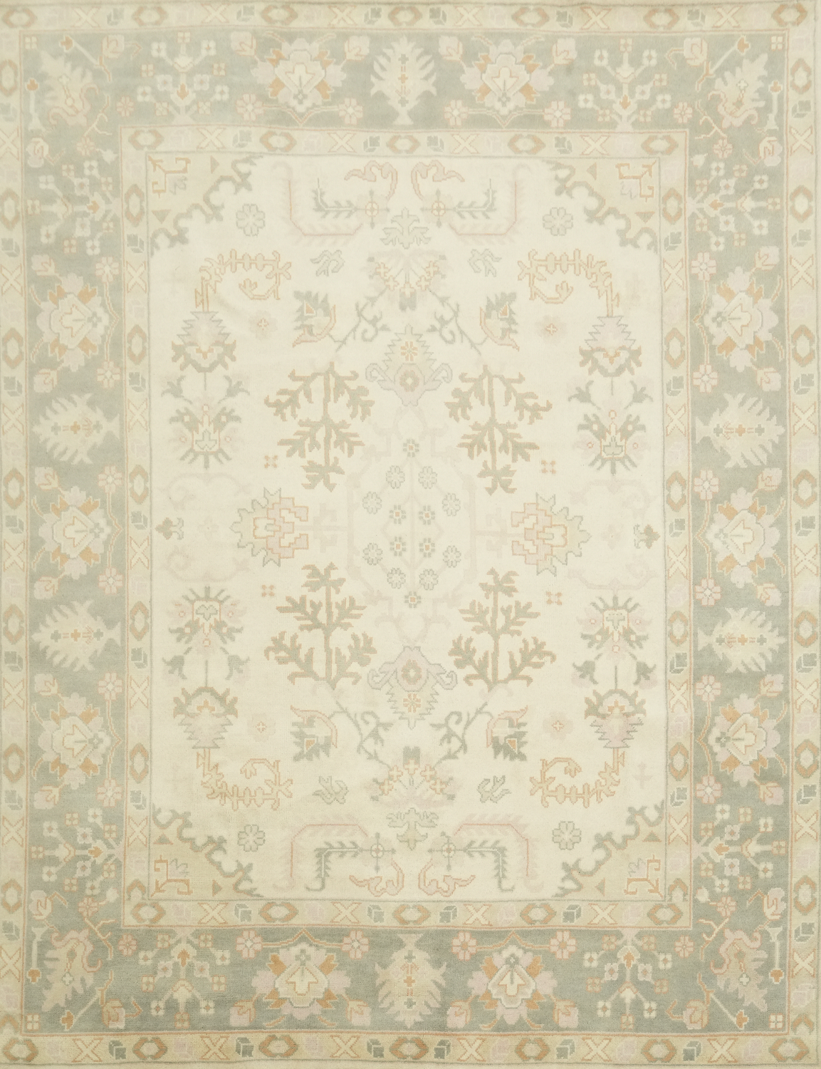 Neutral Tones All-Over Oushak Vintage-inspired Area Rug
