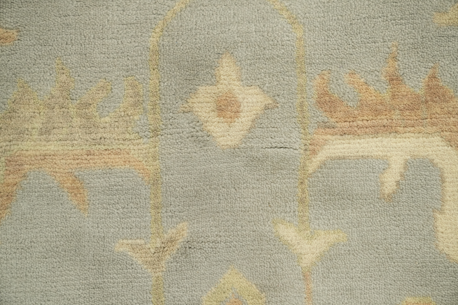 Subtle Colors Accent Light Blue and Ivory Oushak Hand-Knotted Rug 9' x 12'