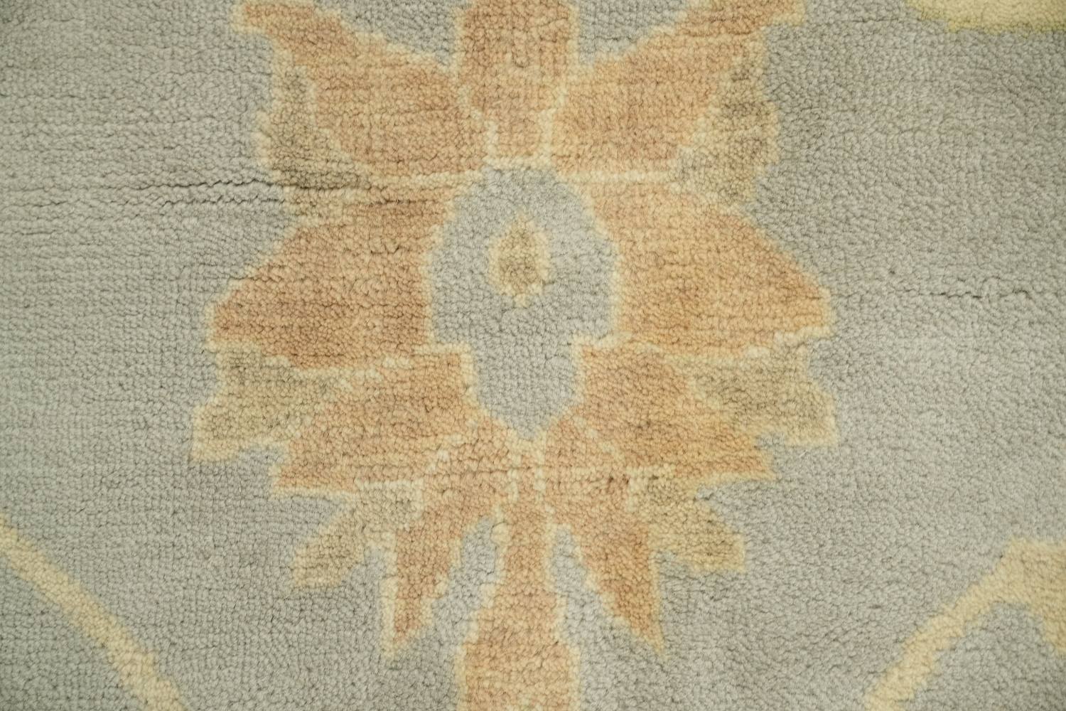 Subtle Colors Accent Light Blue and Ivory Oushak Hand-Knotted Rug 9' x 12'