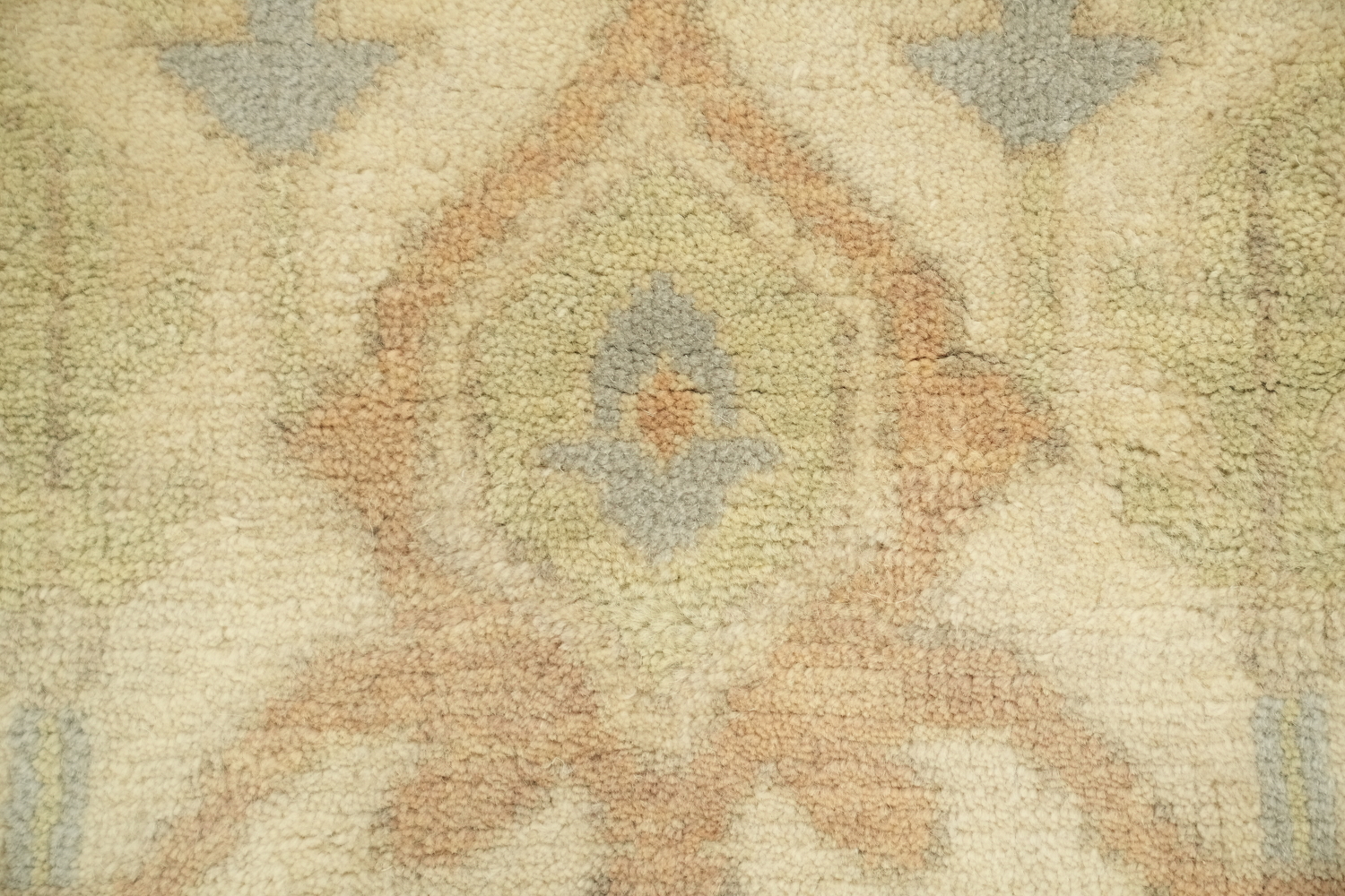 Subtle Colors Accent Light Blue and Ivory Oushak Hand-Knotted Rug 9' x 12'