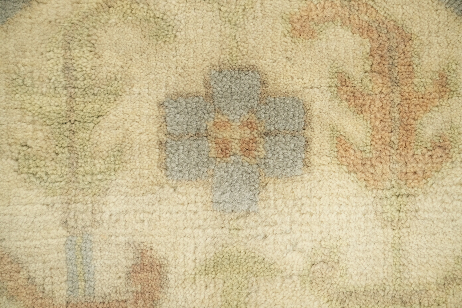 Subtle Colors Accent Light Blue and Ivory Oushak Hand-Knotted Rug 9' x 12'
