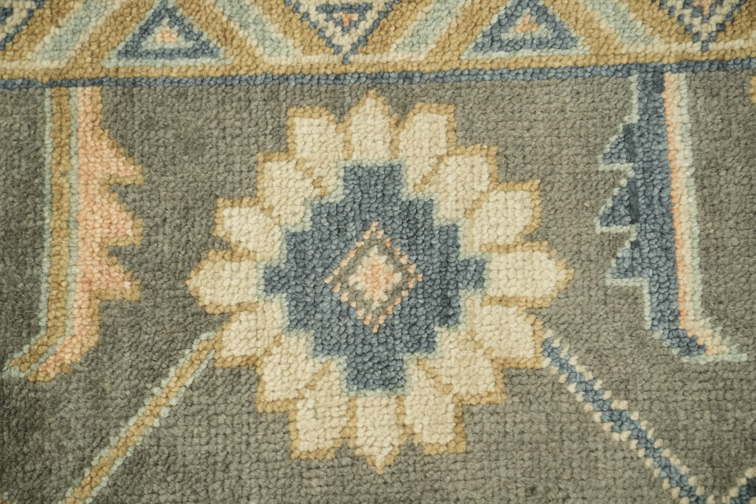 Traditional Beige and Grey Rug with Intricate Botanical Patterns 9x12 ft
