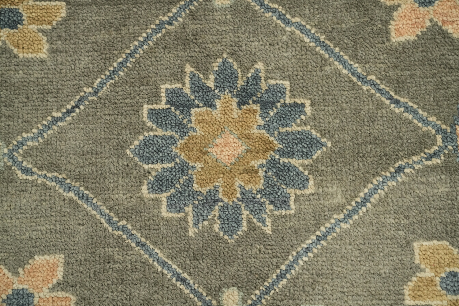 Traditional Beige and Grey Rug with Intricate Botanical Patterns 9x12 ft