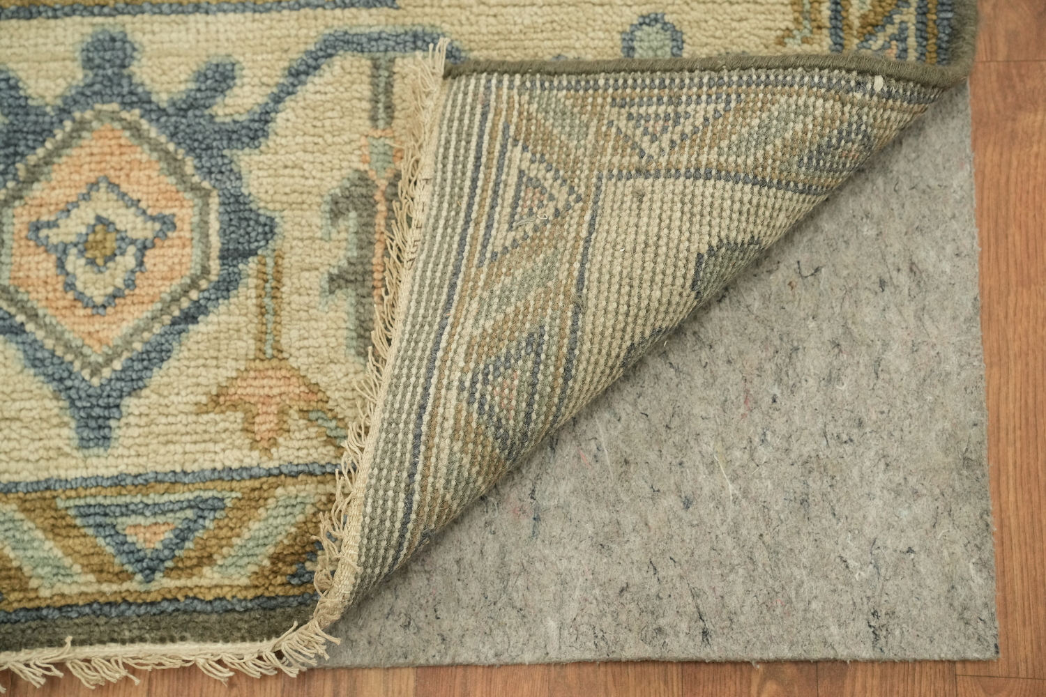 Traditional Beige and Grey Rug with Intricate Botanical Patterns 9x12 ft
