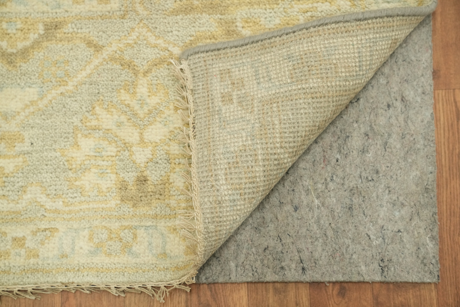 Neutral Toned Pale Blue and Ivory Oushak Hand-Knotted Rug 9' x 12'
