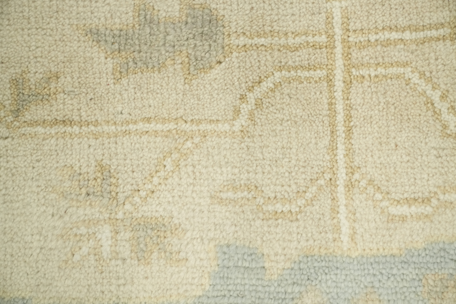 Luxurious Soft Tone Cream and Ivory Oushak Living Room Rug 9' x 12'